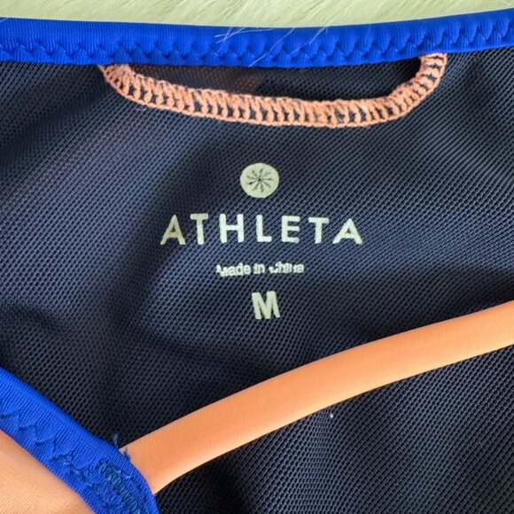 Athleta Colorblock Tri-ssential Tankini Tank Top Gym Workout Swim Run M - Picture 6 of 11